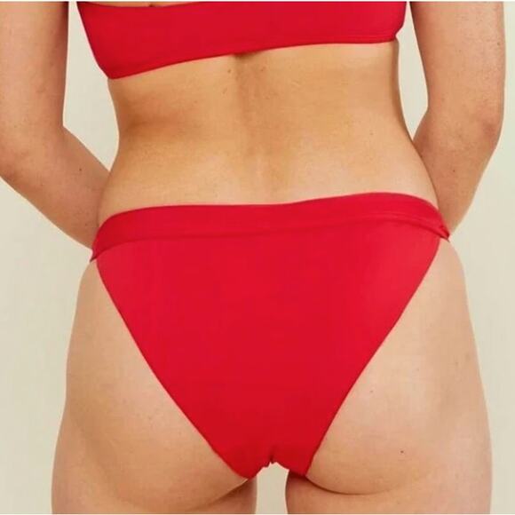 Andie Swim Womens The Banded Cheeky Bottom Swimwear Cherry Red Plus Size XXXL - Picture 2 of 9